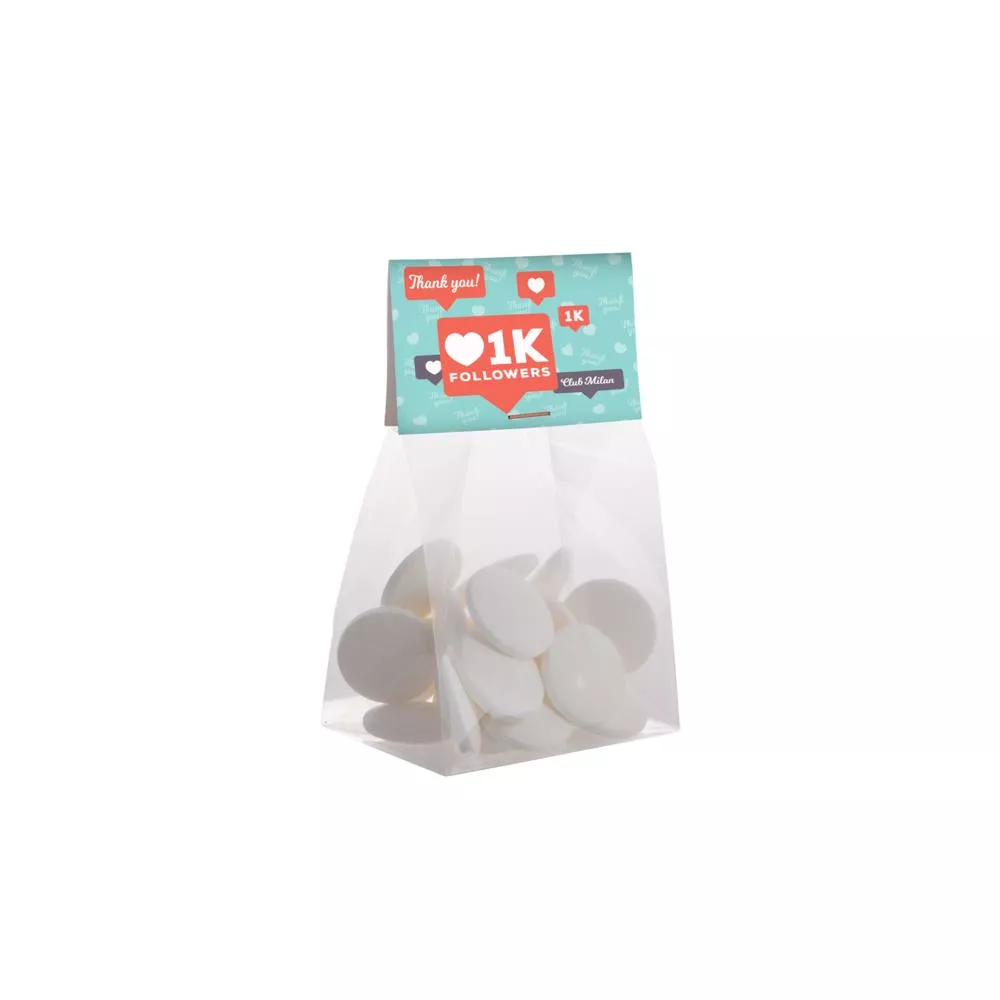 Blokzakje met kopkaartje en 50 gram snoep