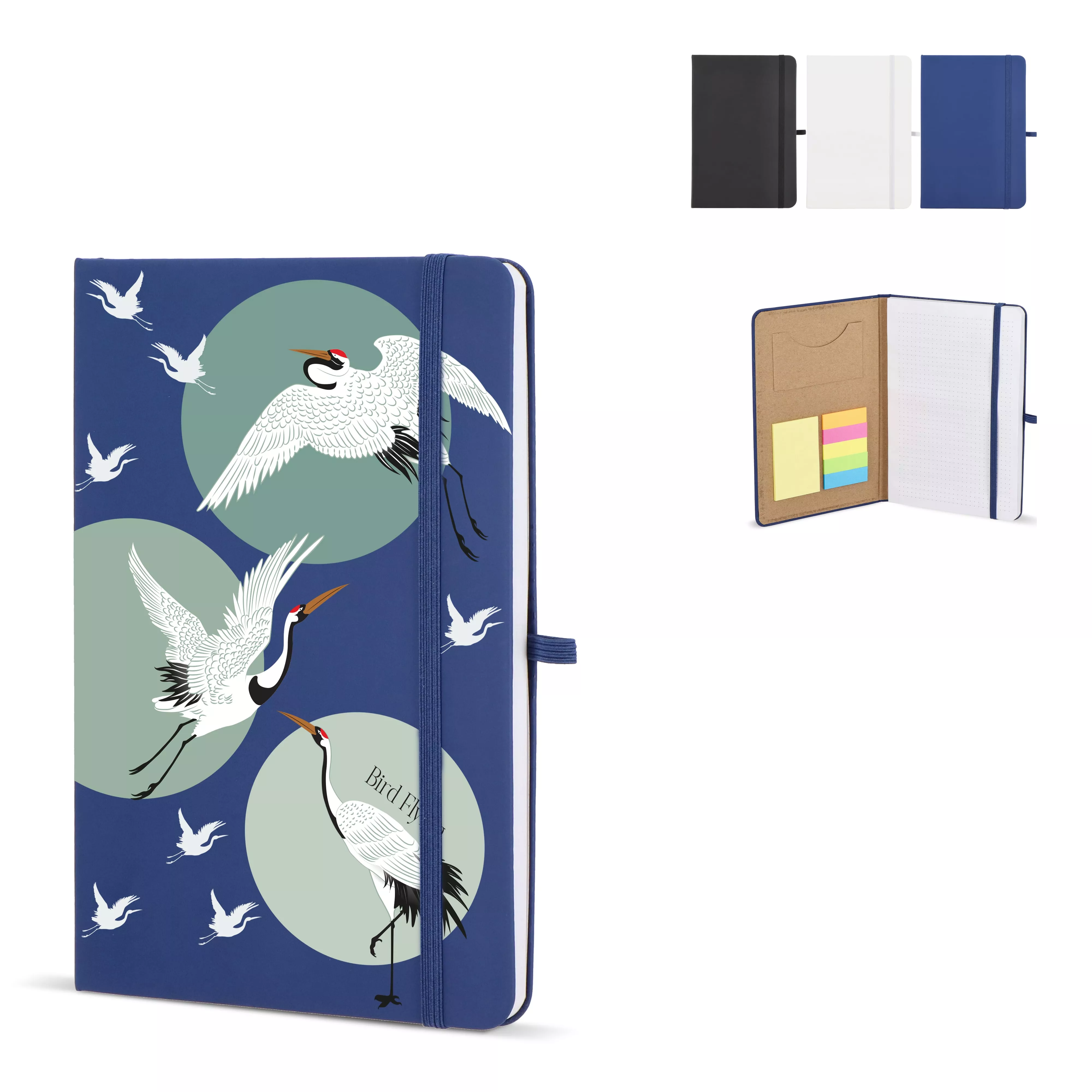 Notitieboek Olmo hardcover PU A5 met sticky notes