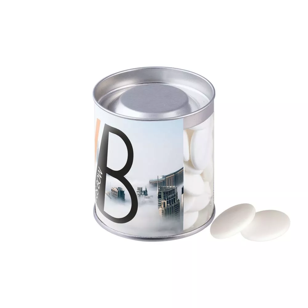 Transparante can met pepermunt