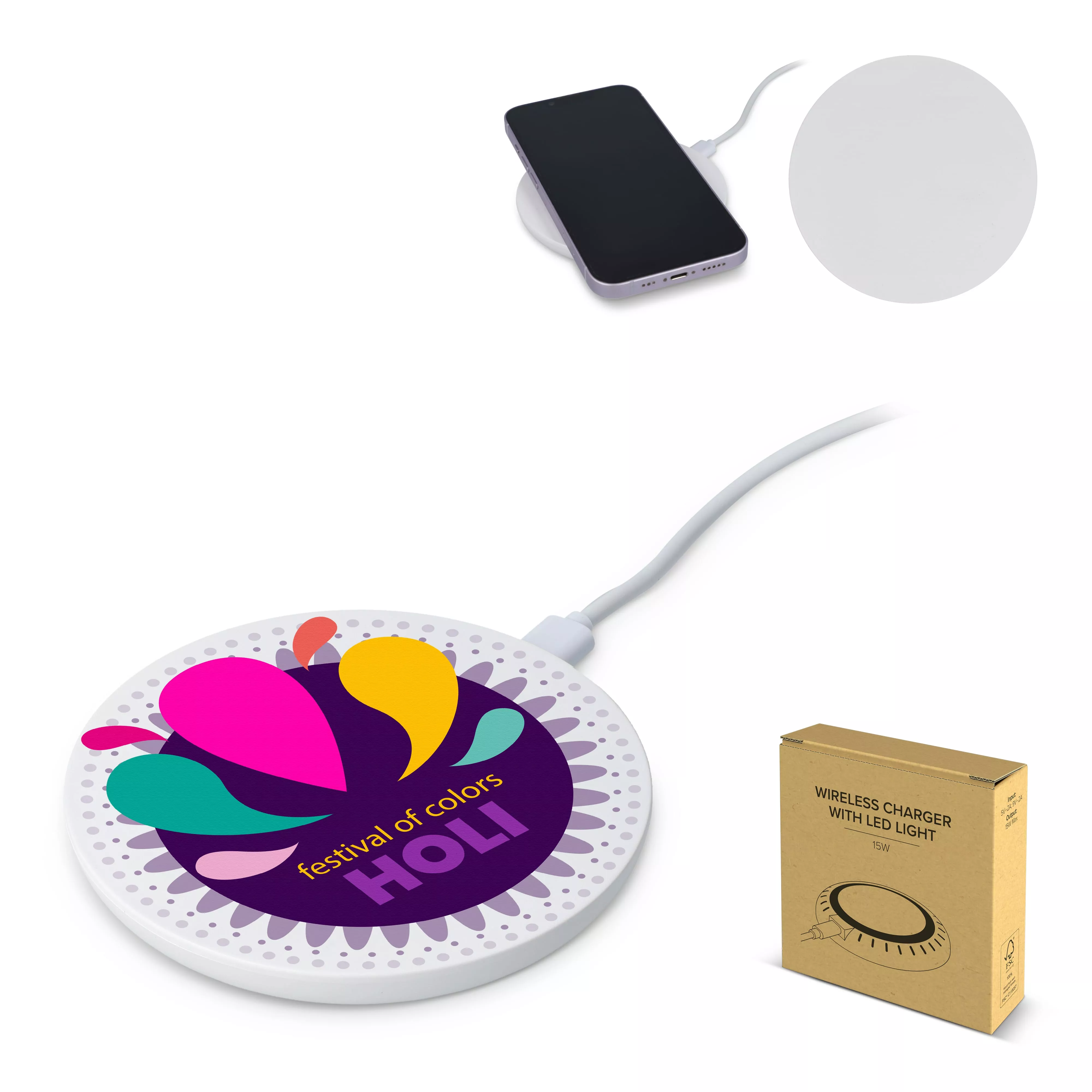 Draadloze Oplader 15 W Fast Charge met LED indicator