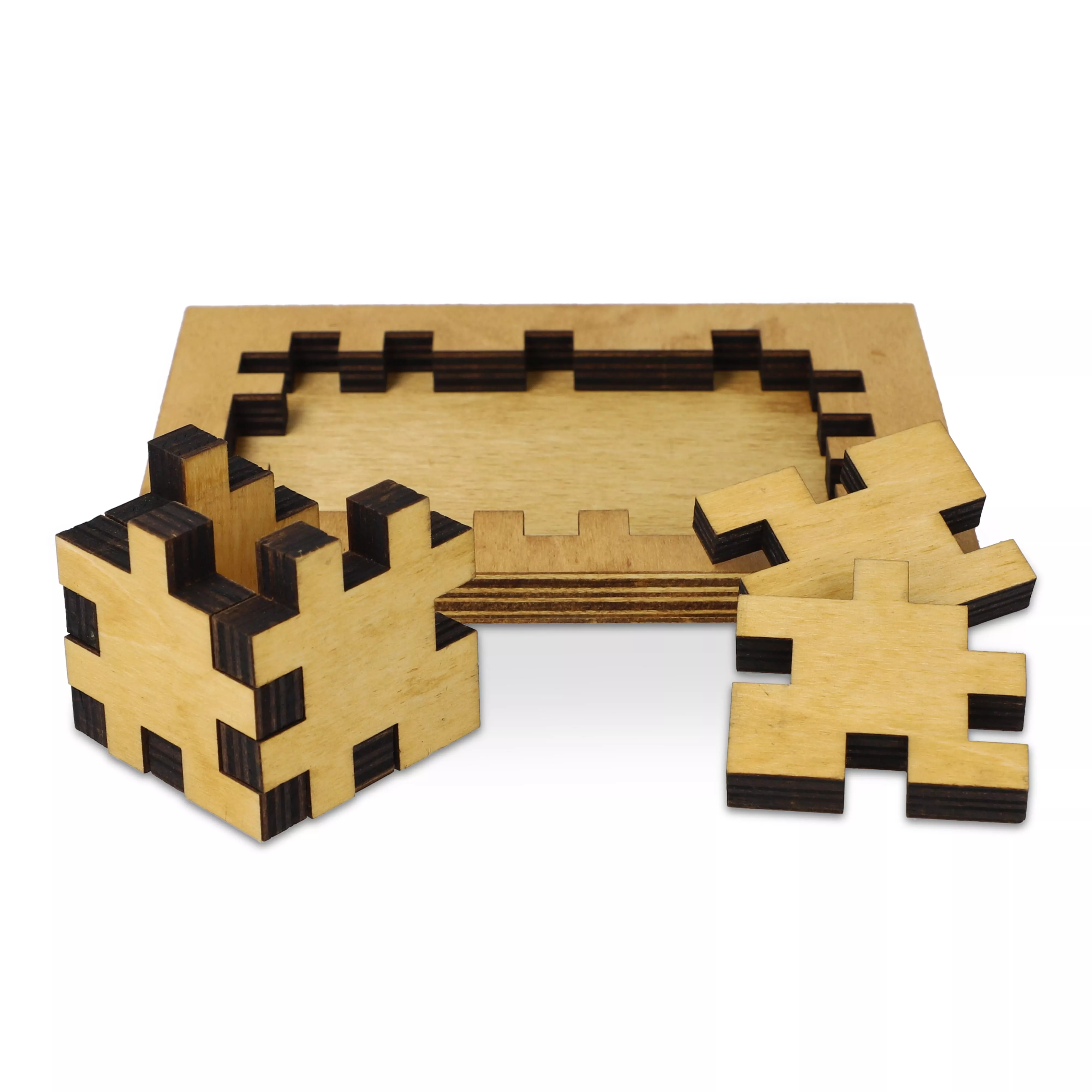 Houten kubus puzzel
