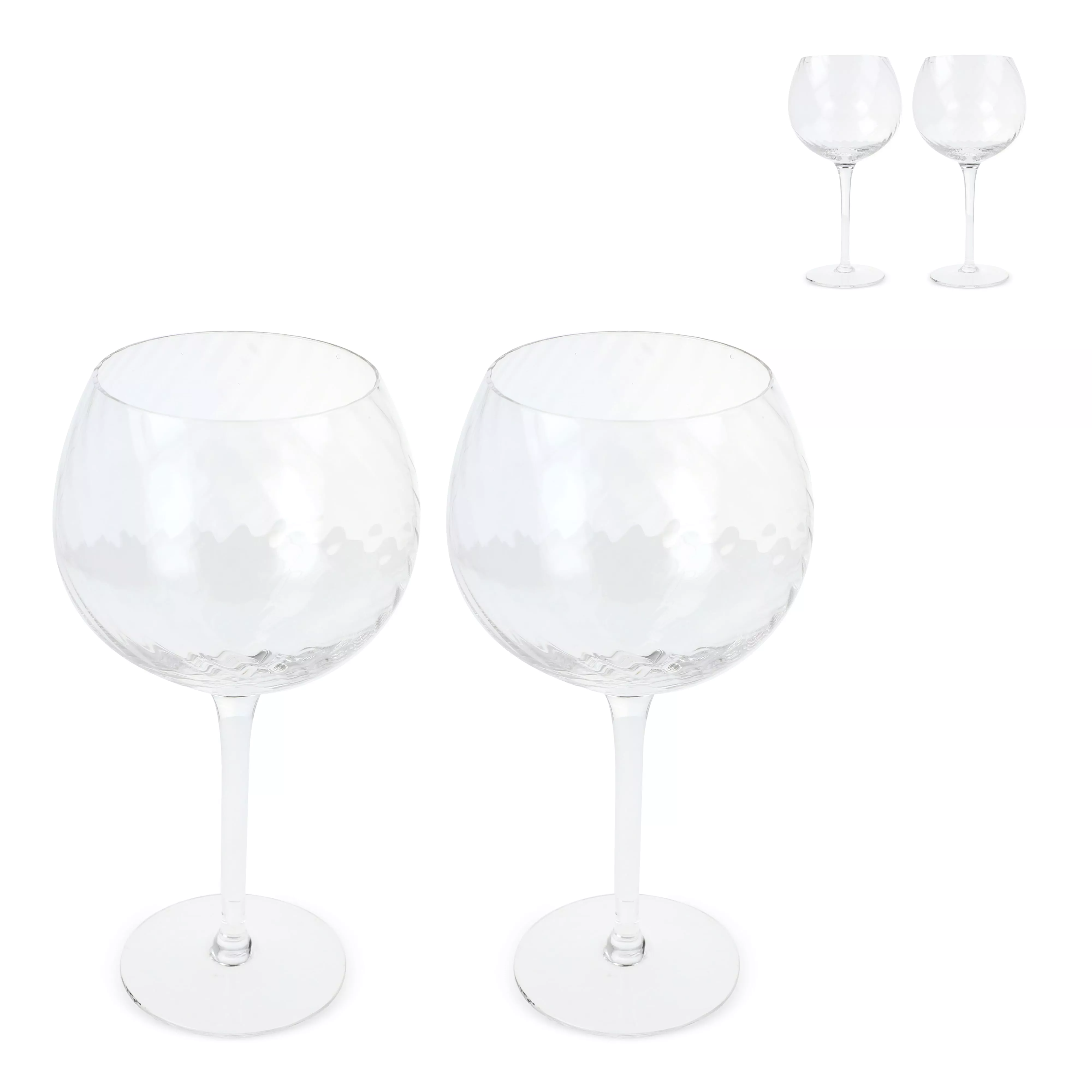 Byon Opacity set van 2 wijnglazen met stijlvol glaspatroon 470ml