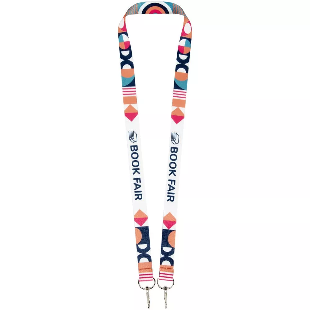 Leia sublimatie RPET lanyard met 2 haken