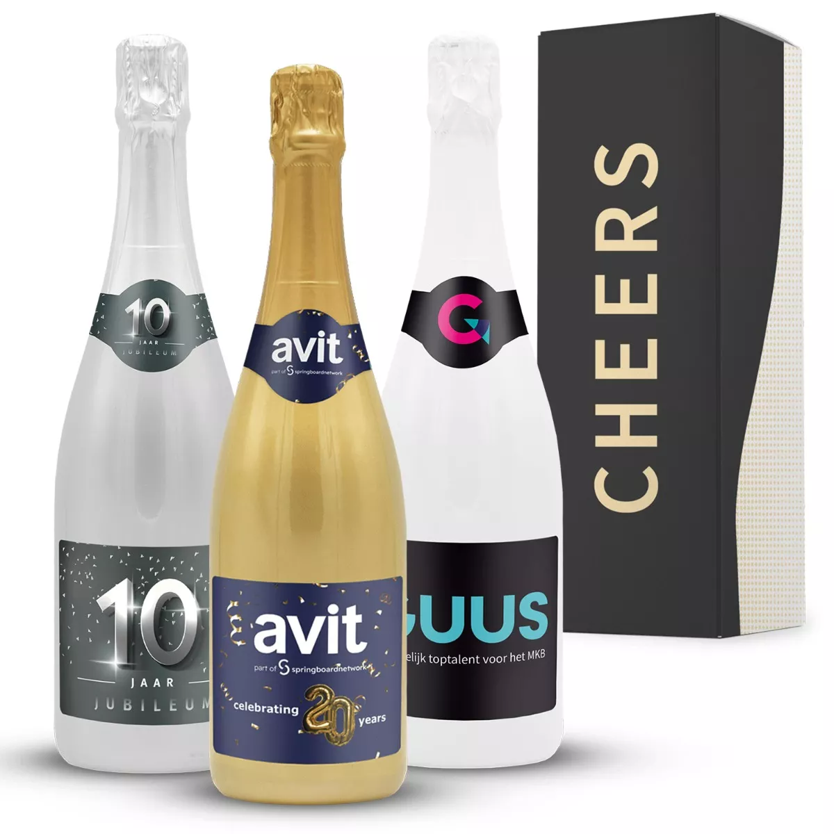 Cava fles bedrukken met etiket (750 ml)