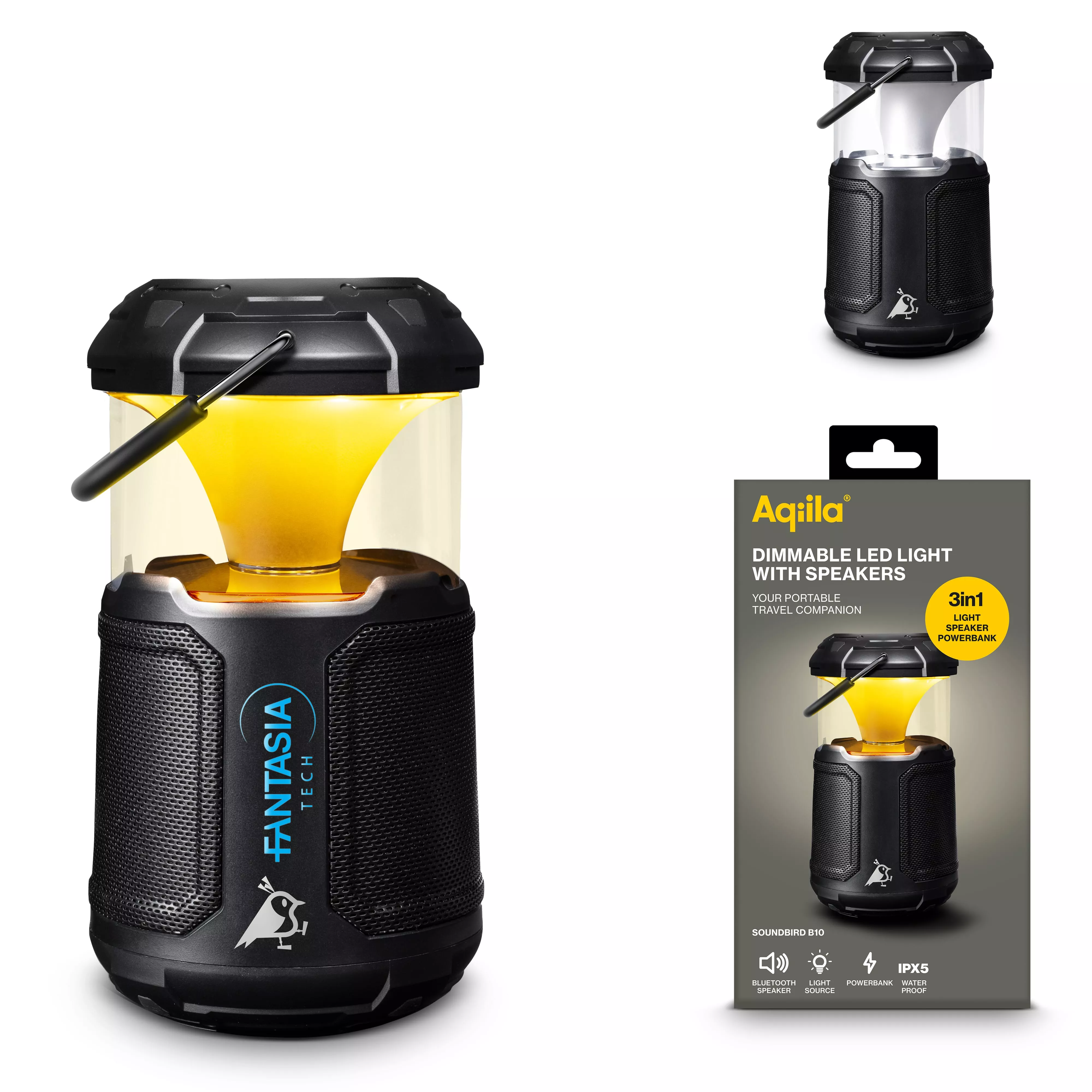 Aqiila Soundbird B10 Bluetooth Speaker met Lamp en Powerbank
