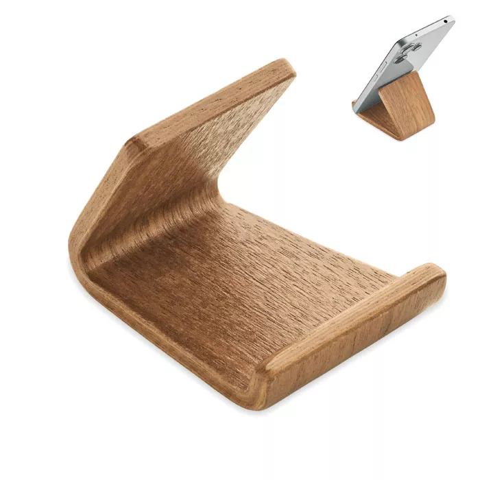 HOLD Telefoonstandaard notenhout
