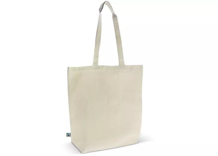 Fairtrade katoenen tas ecru lang 270g/m² 42x12x43 cm