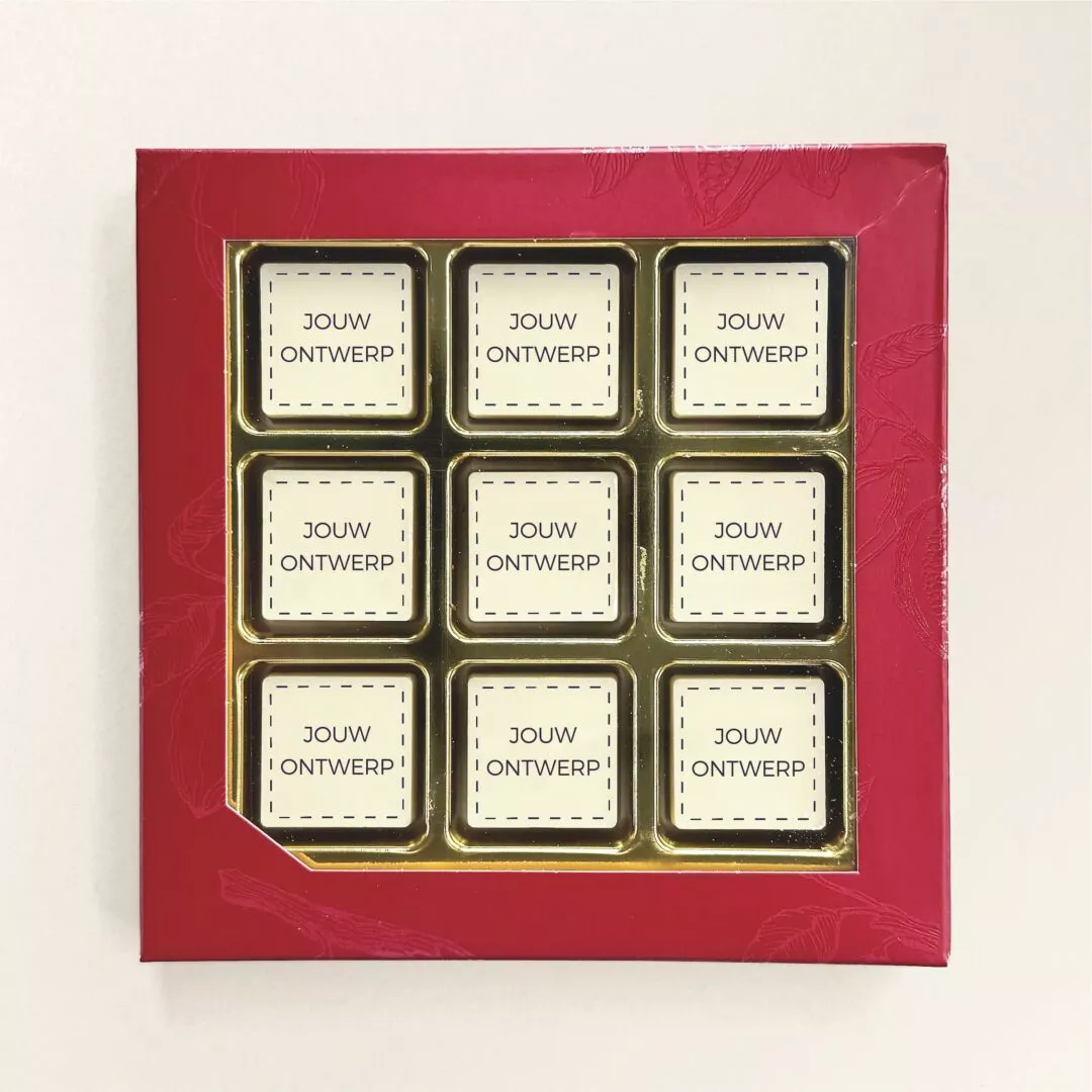 Chocolade blokjes bedrukken | geschenkdoos