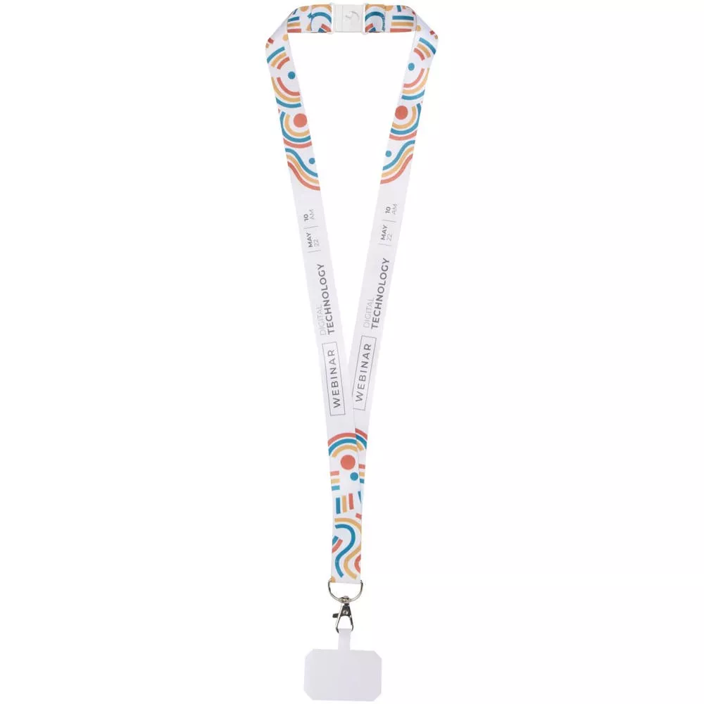 Addie sublimatie lanyard met telefoonhouder en veiligheidssluiting