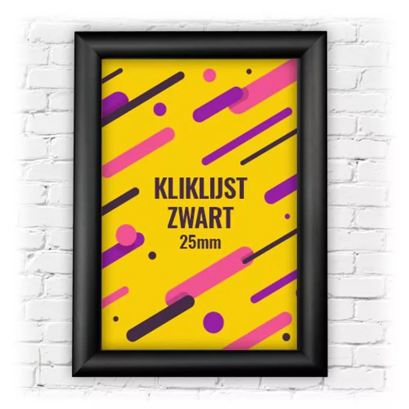Kliklijst Zwart 25mm