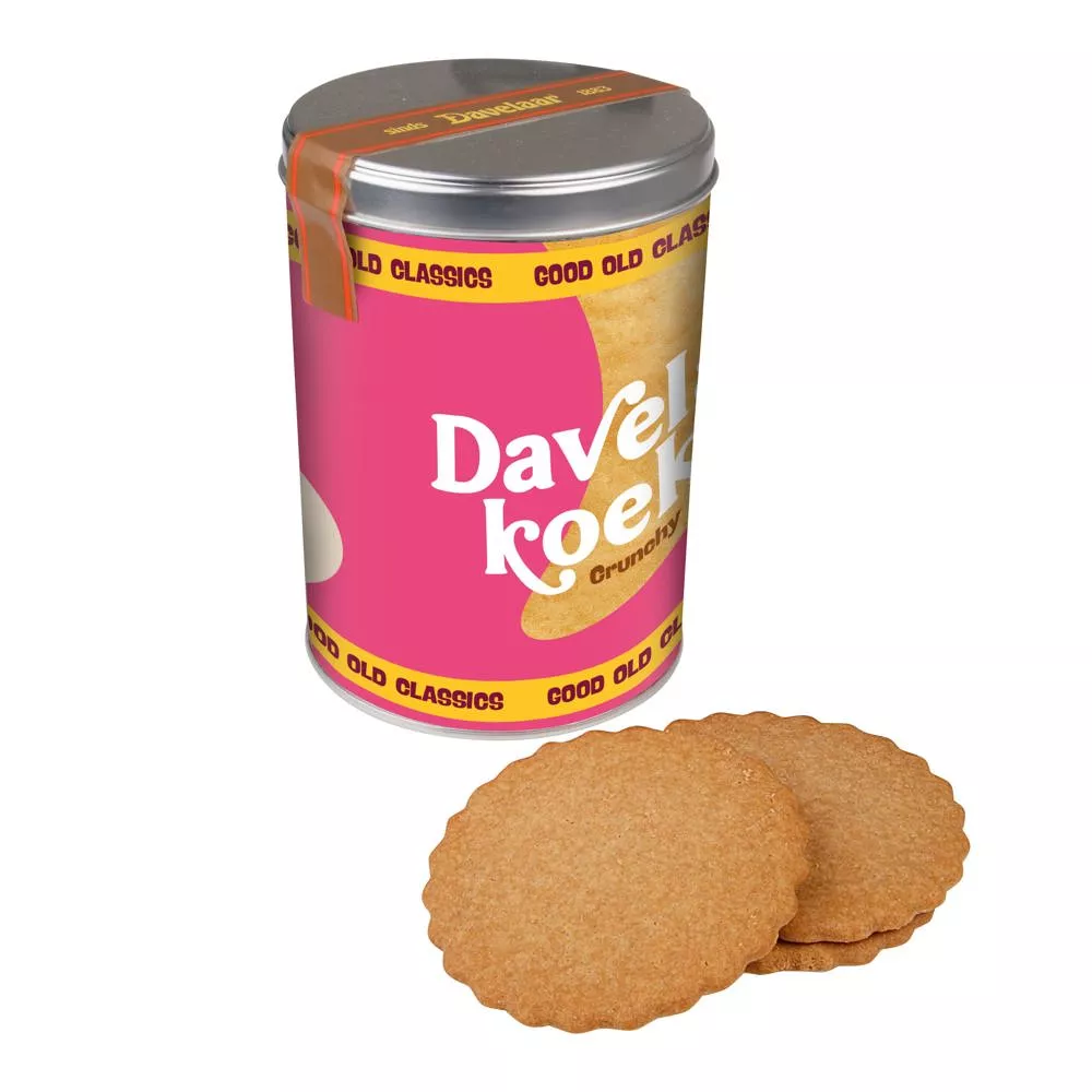 Hoog rond blik Davelaar koeken