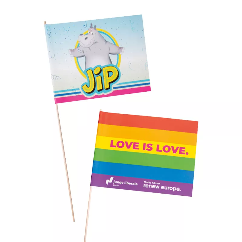 Papieren Vlaggetjes bedrukken 14,8 x 22 cm