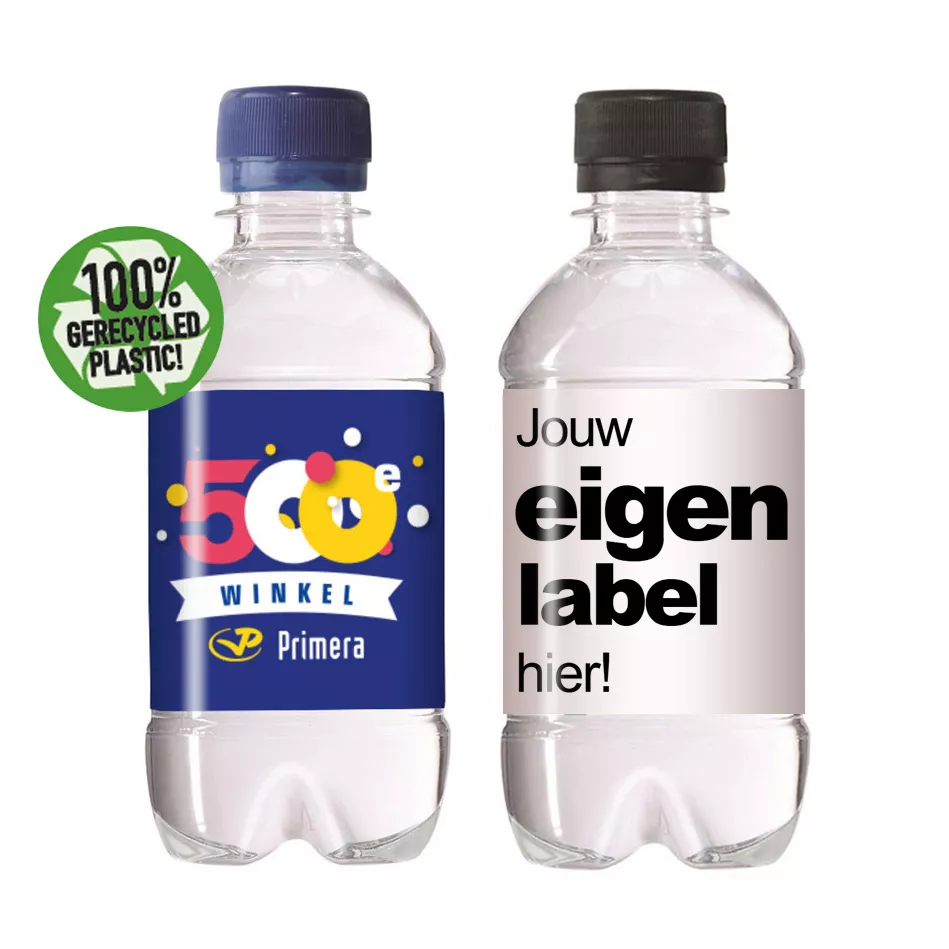 R-PET flesjes mineraalwater met schroefdop (330 ml)
