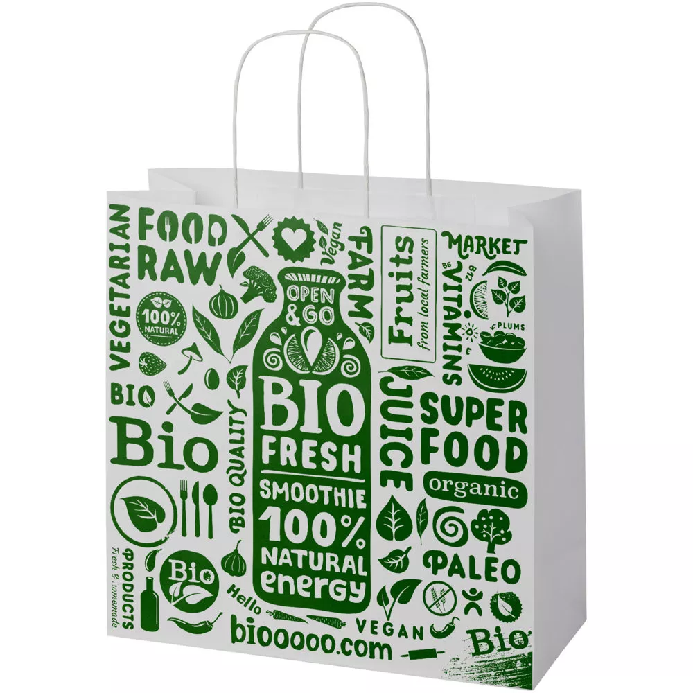 Papieren tas 120 g/m2 gemaakt van kraftpapier met gedraaide handgrepen - 31 x 12 x 31 cm