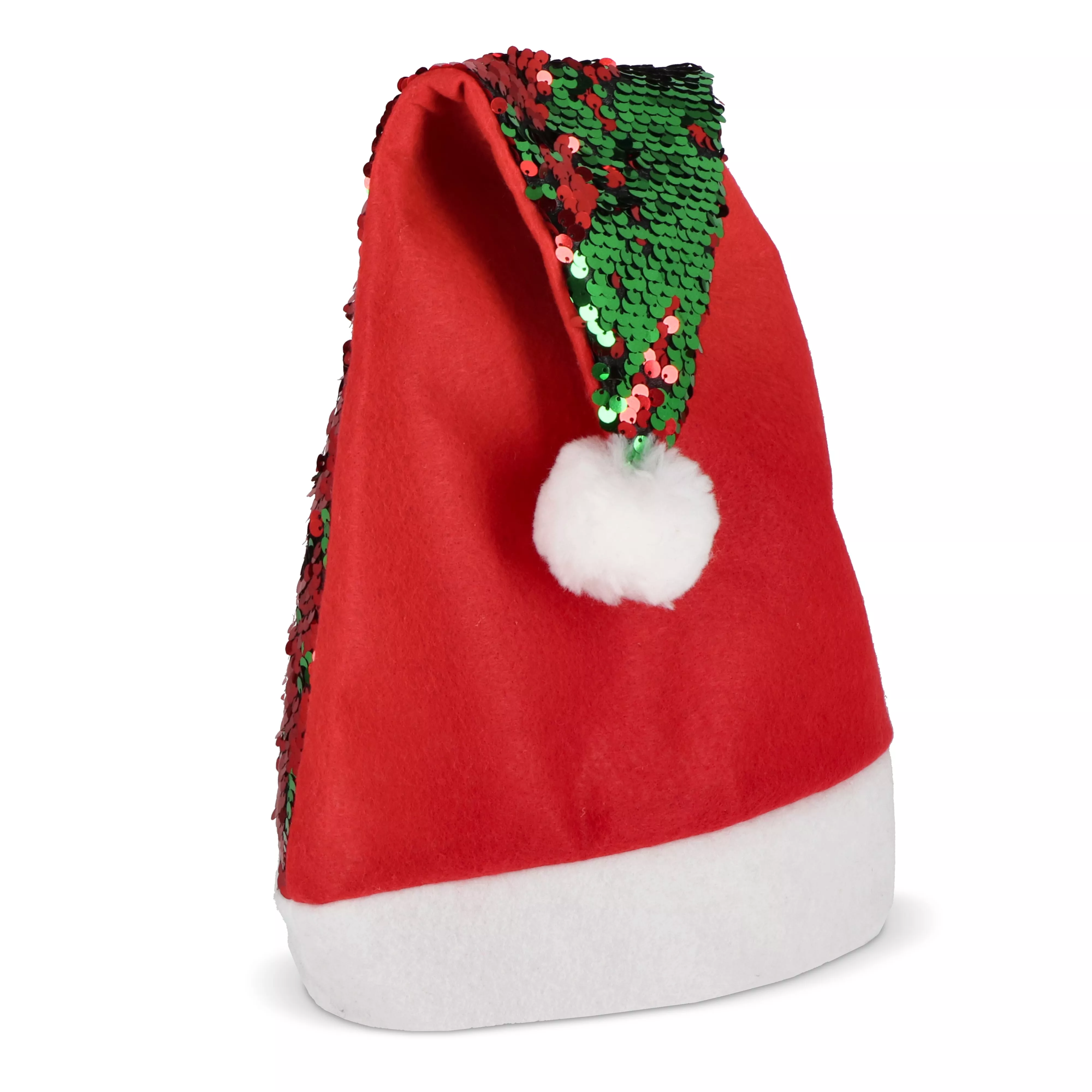 Tweekleurige pailletten kerstmuts