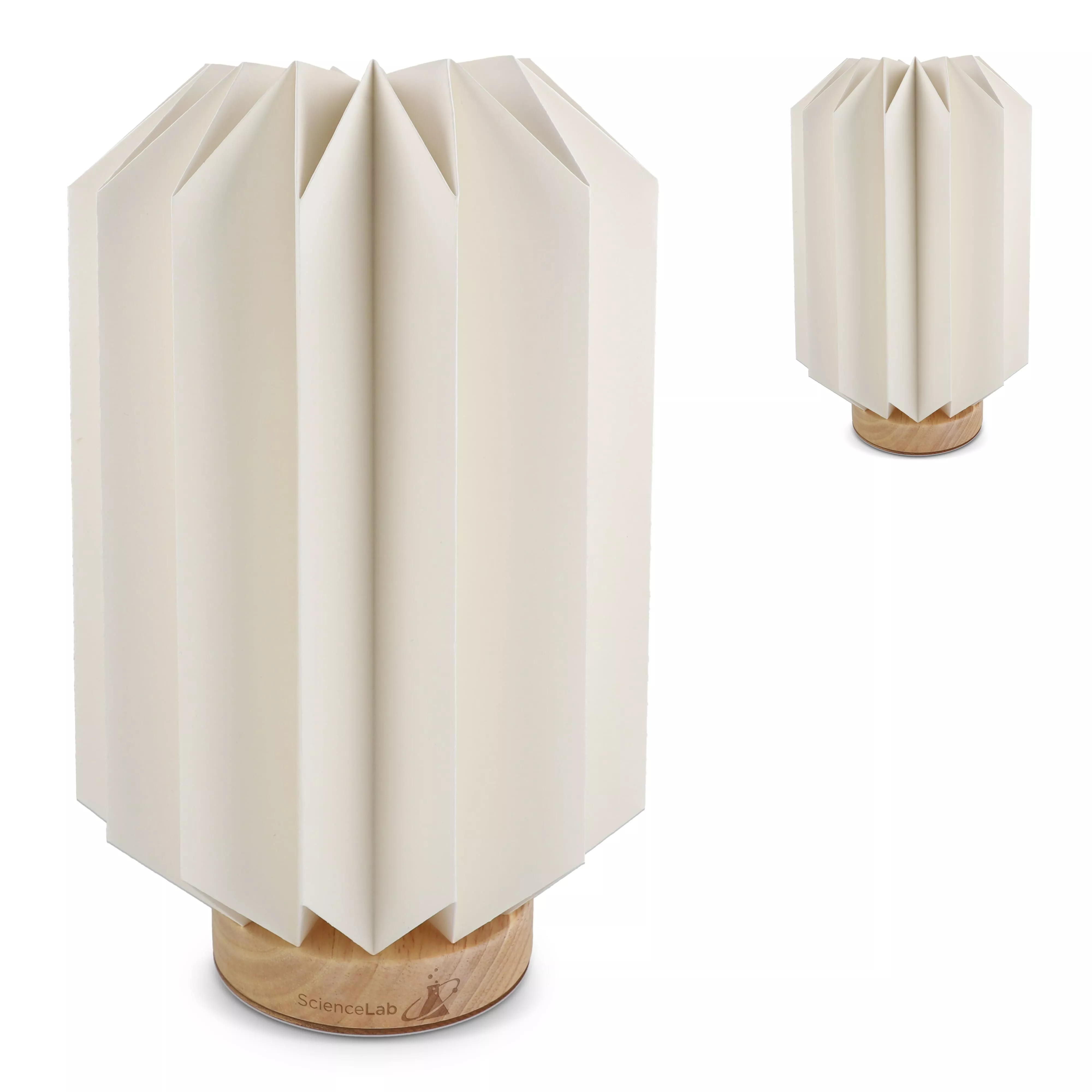 Coollux vouwbare papieren LED lamp Eos op houten voet, 25 cm  (brievenbus doos)