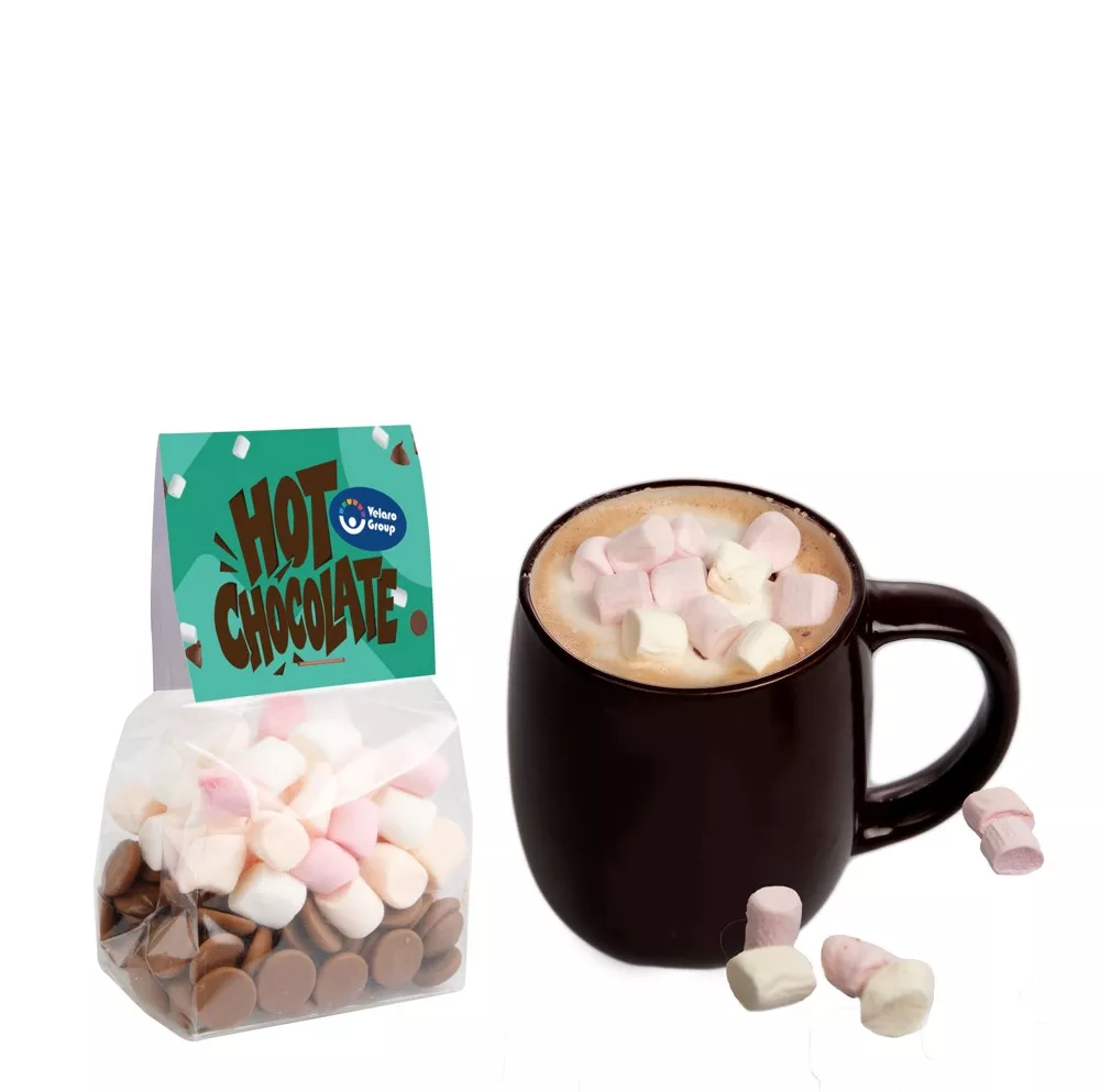 Blokzakje met kopkaartje en warme chocolademelkmix