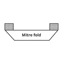 Mitre fold (diagonaal omgevouwen uiteinden)