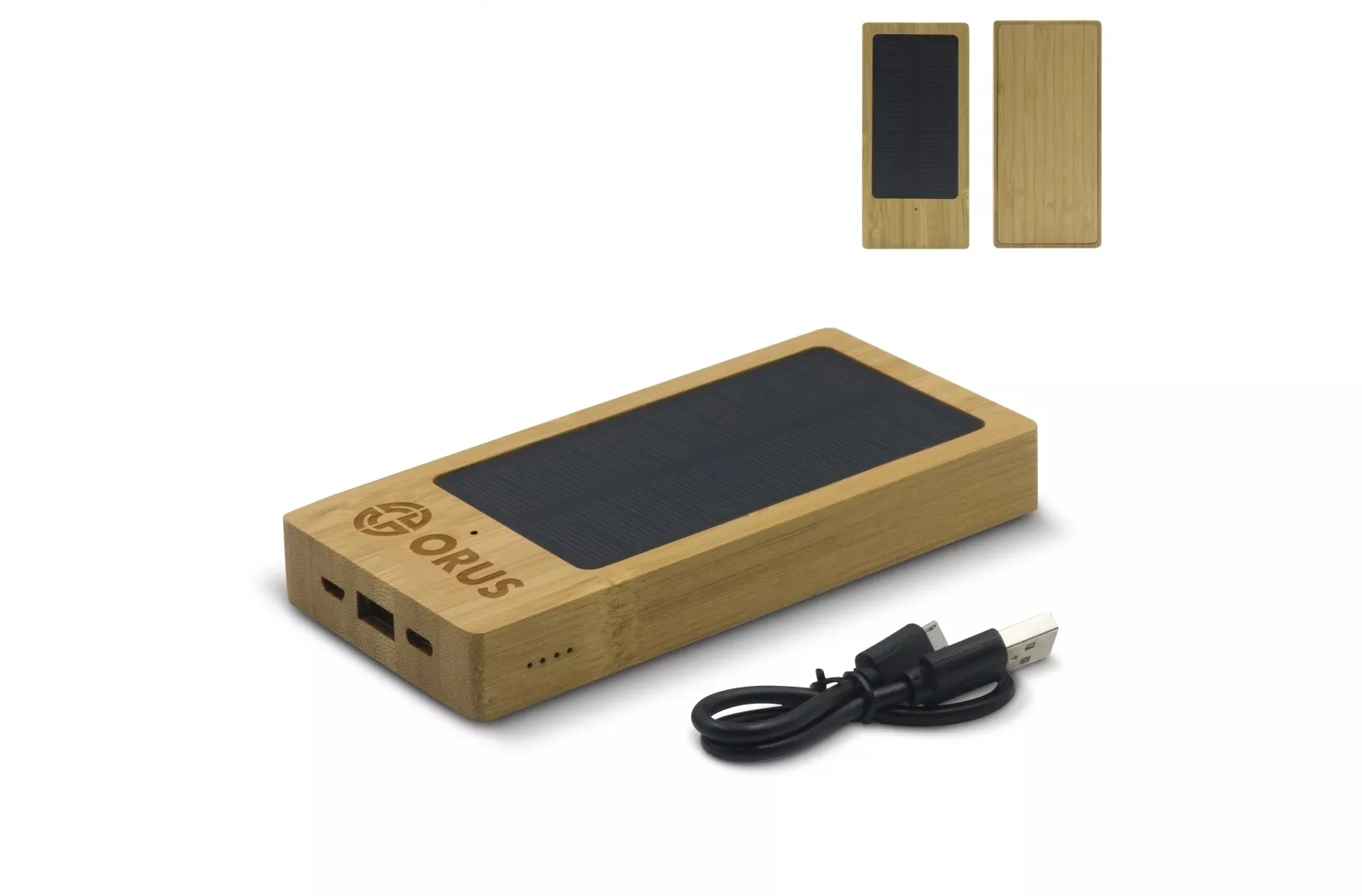Powerbank Bamboe met Zonne Energie 8000mAh