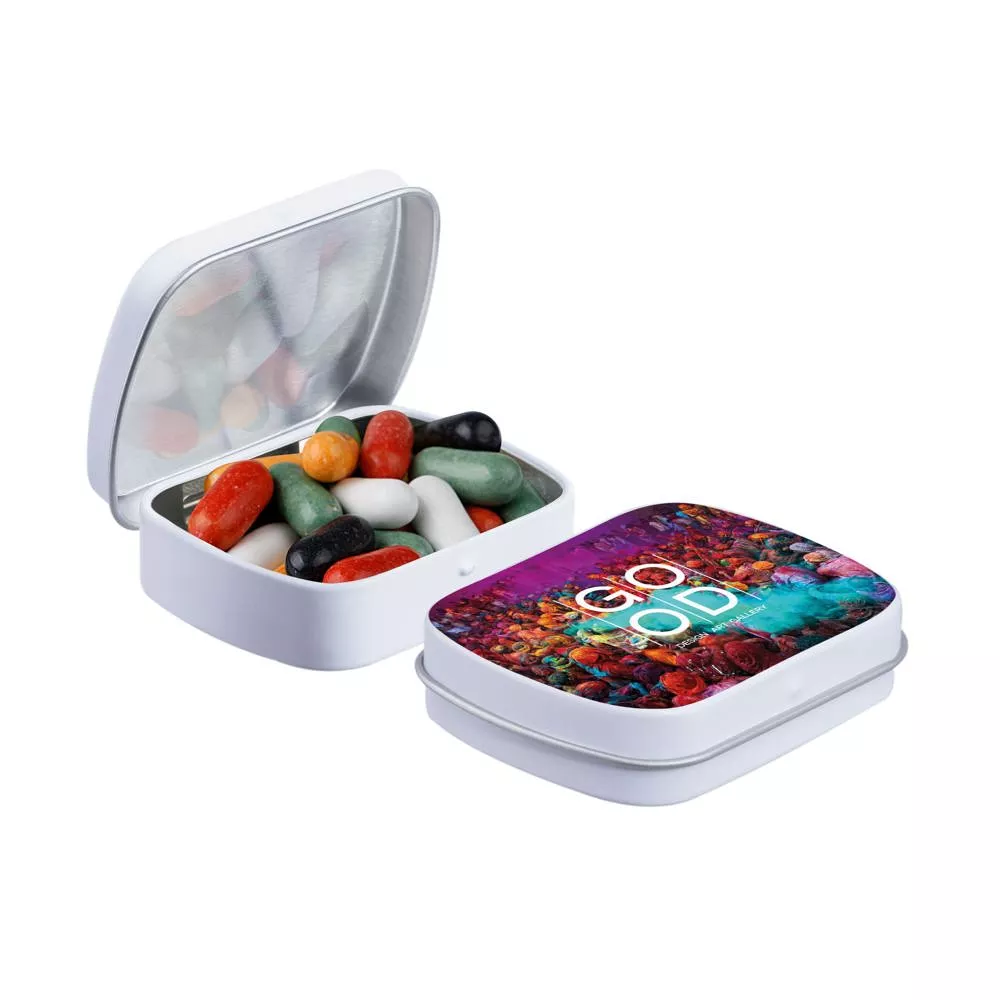 Mini scharnierblikje met snoep