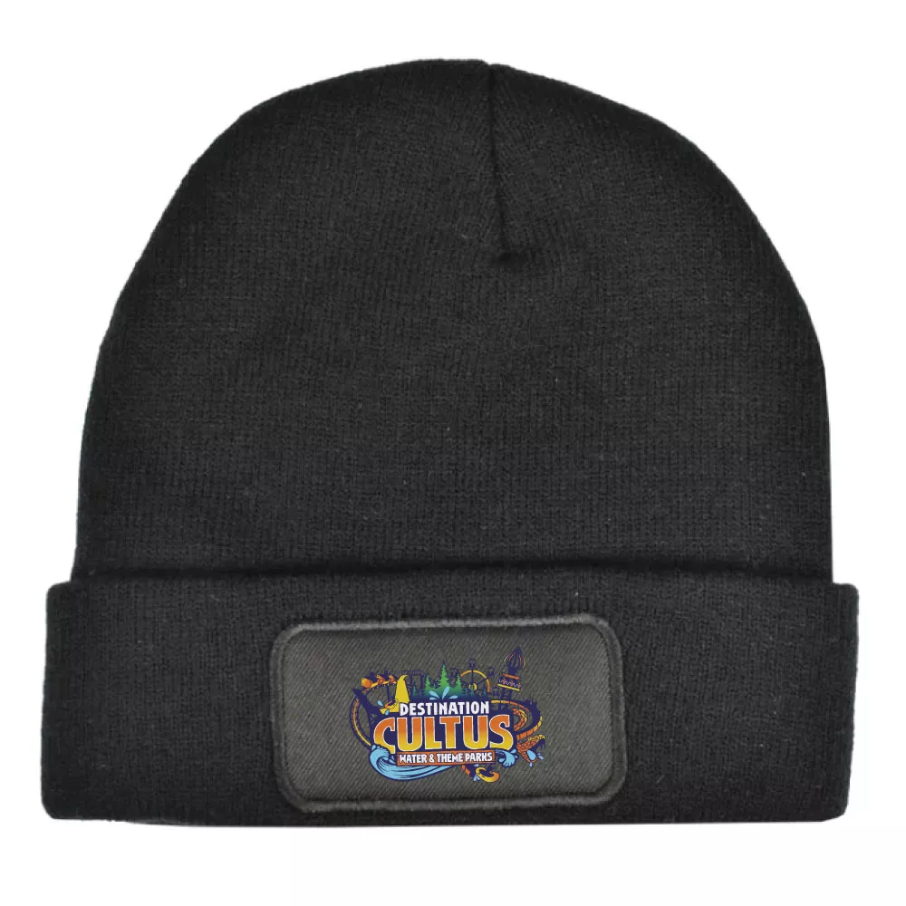 Gebreide RPET Muts met label - Full colour