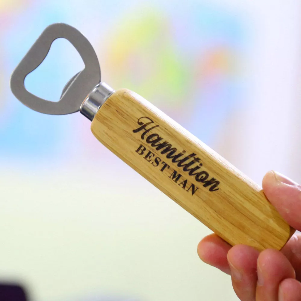 Bierbaum Flesopener met houten handvat