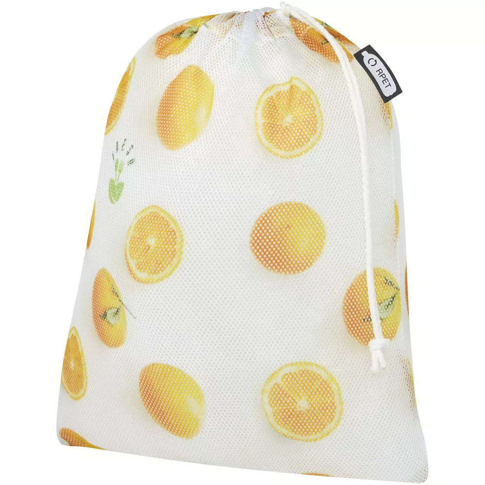 Gerecyclede polyester groente & fruit tas 25x32 cm