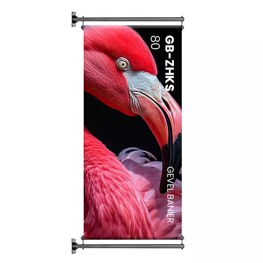 Zwarte Gevel Banier Haaks 80 cm