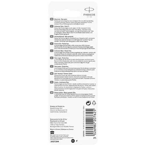 Parker Gel balpen vulling (zwarte inkt)