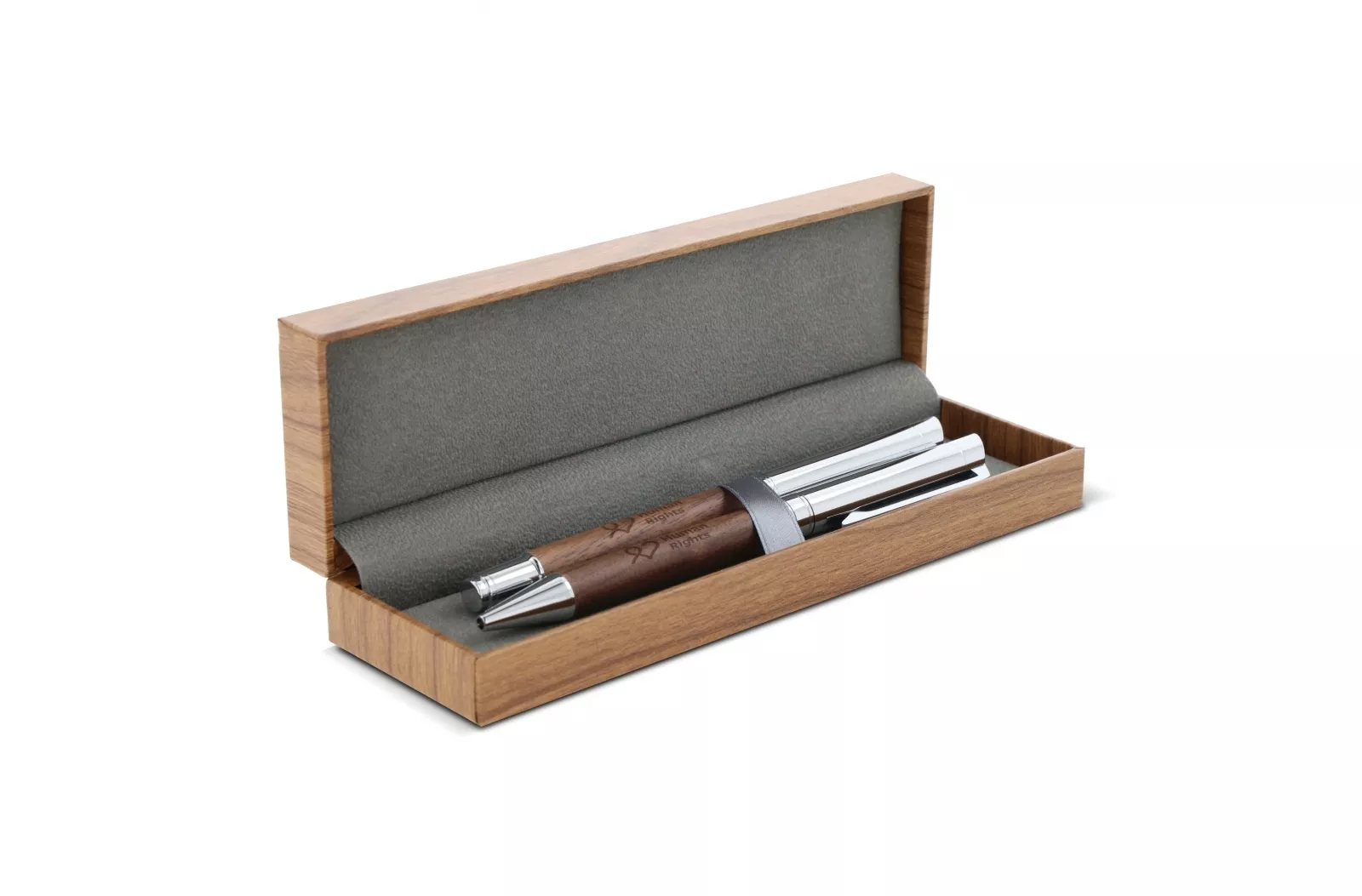 Balpen en rollerball set walnoot hout
