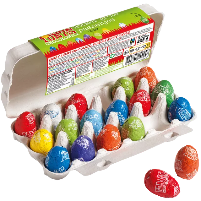 Tony's Chocolonely Paasei mix doos groot (225 gram)