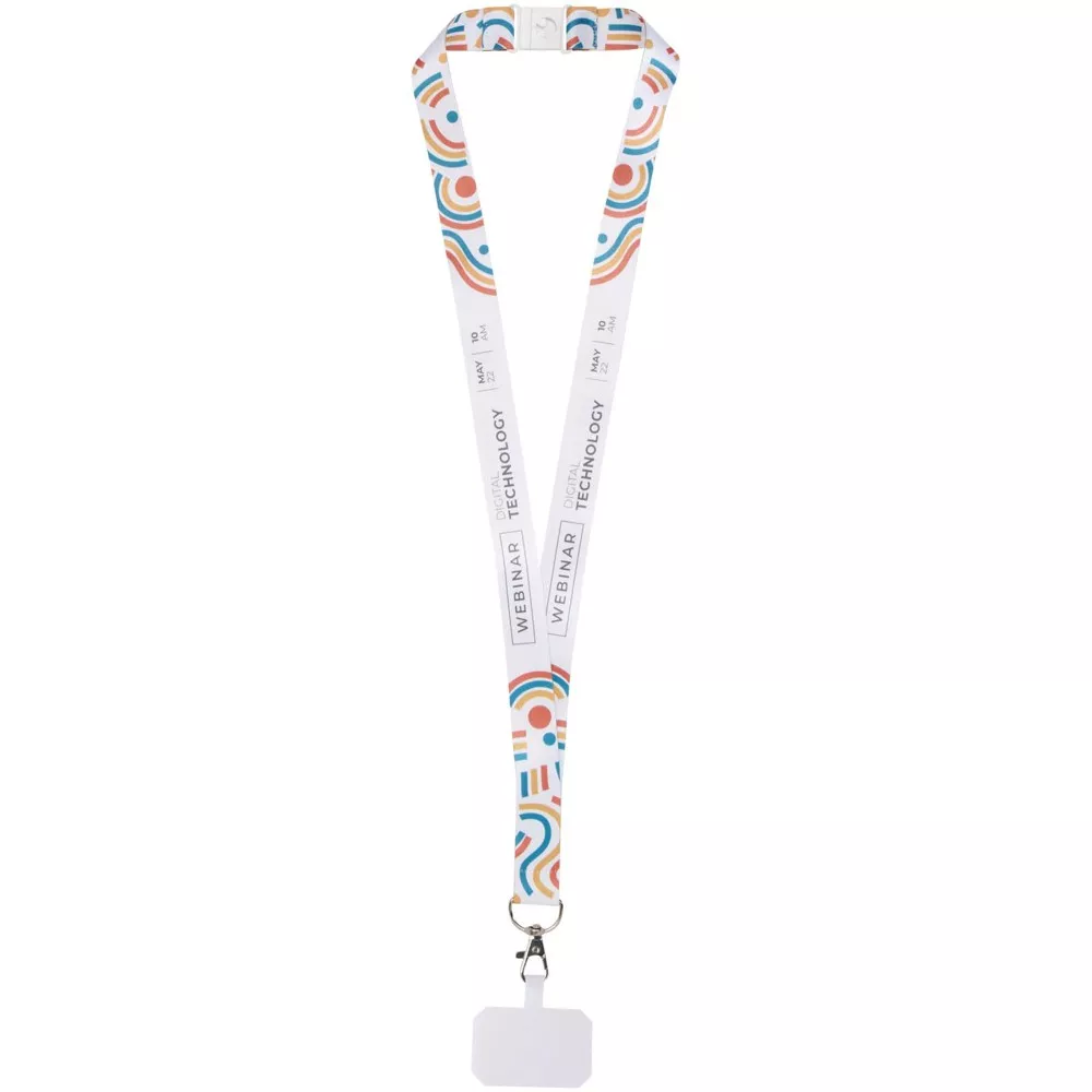 Addie sublimatie lanyard met telefoonhouder en veiligheidssluiting