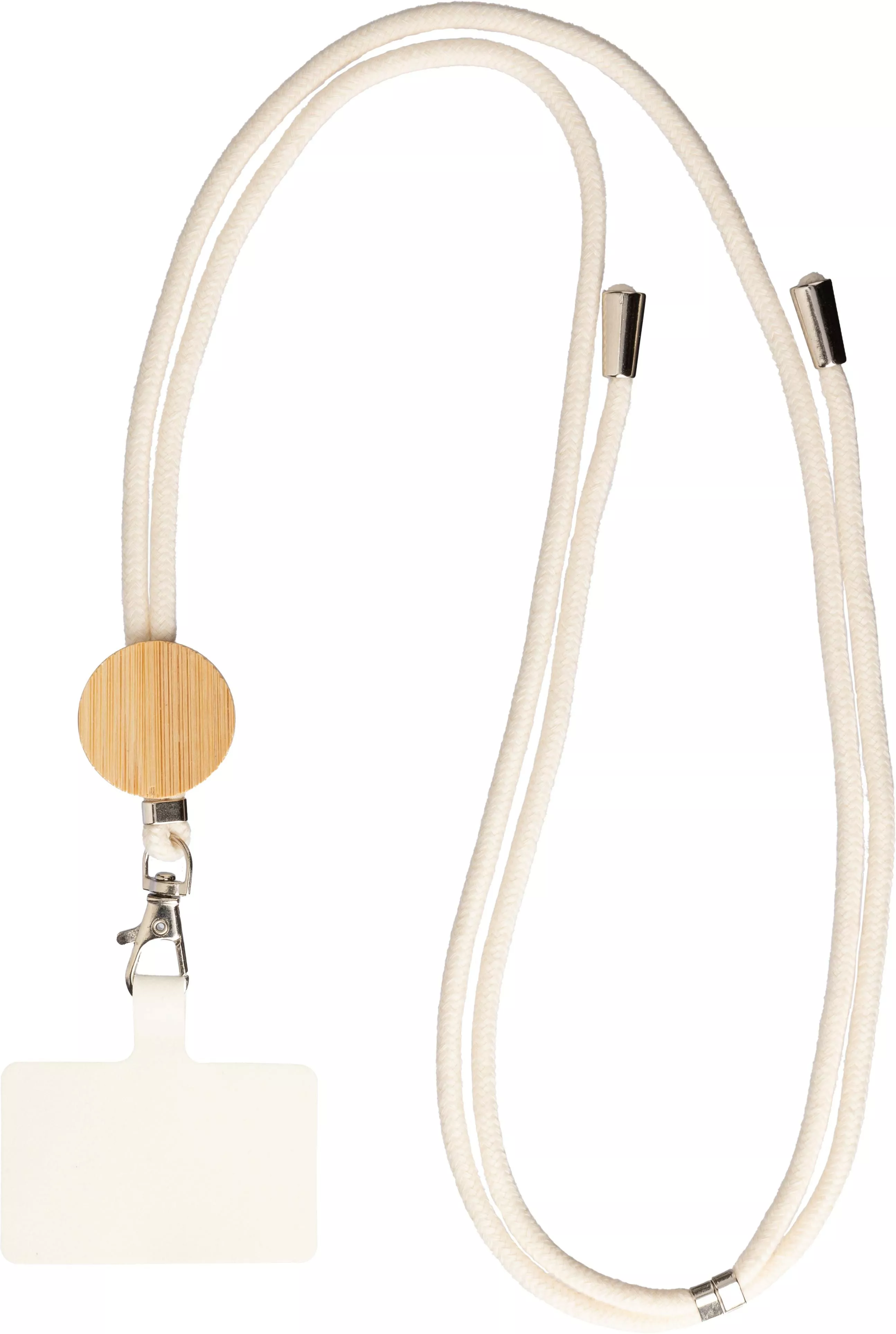 Katoenen telefoonlanyard met trekkoord Lucia