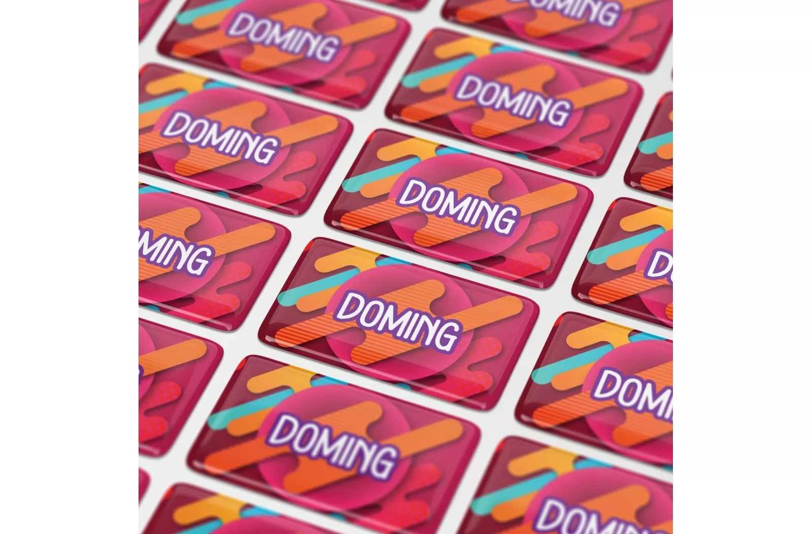 Doming Stickers Rechthoek 80x25 mm