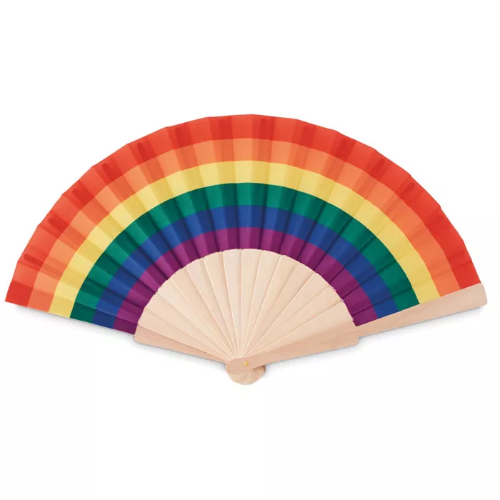 BOWFAN Houten regenboog handwaaier