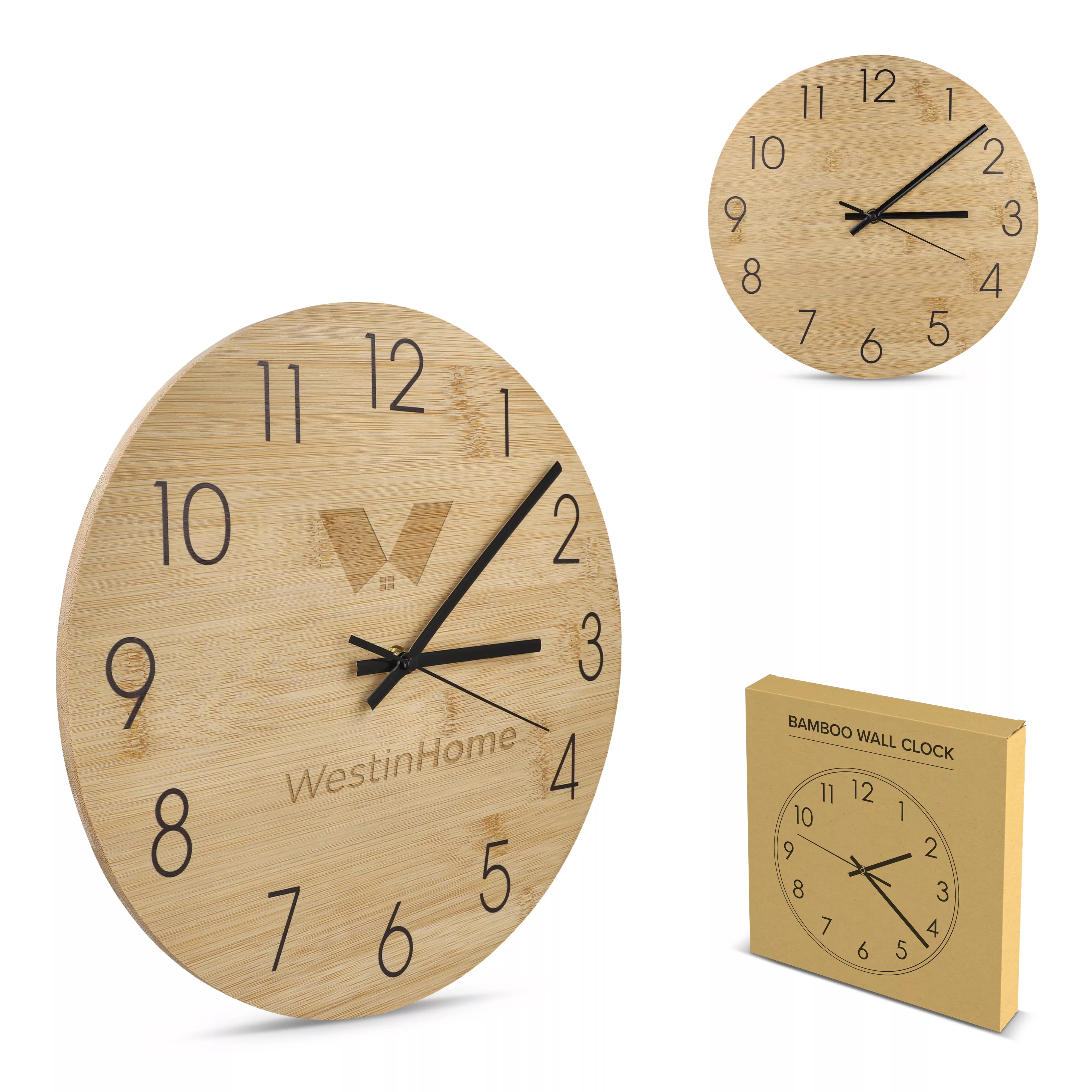 Wandklok bamboe