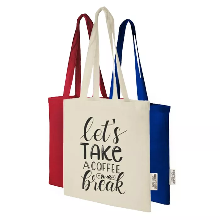 Madras 140 g/m2 draagtas van GRS gerecycled katoen 7 l