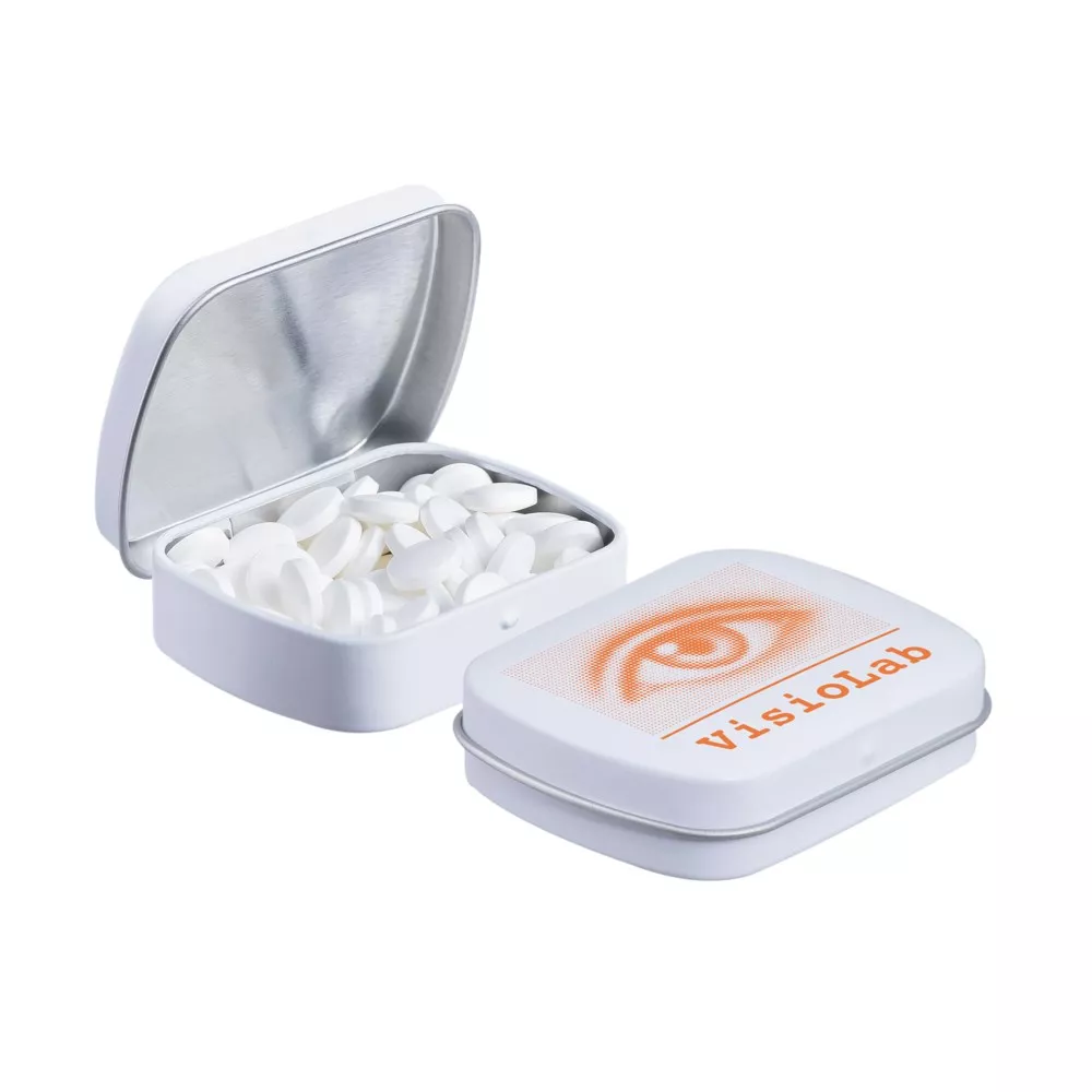 Mini scharnierblikje gevuld met pepermunt
