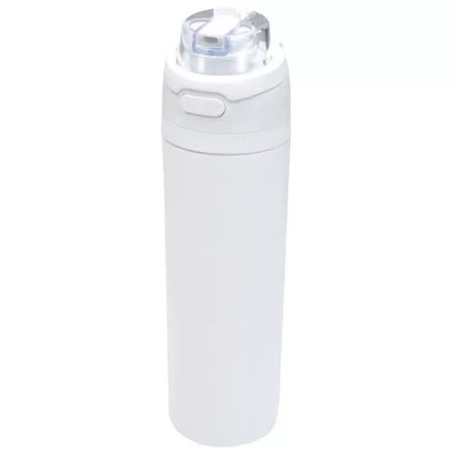 Theron 800 ml RCS enkelwandige gerecyclede roestvrijstalen waterfles, een deksel met dubbele functie en een uitklapbaar rietj