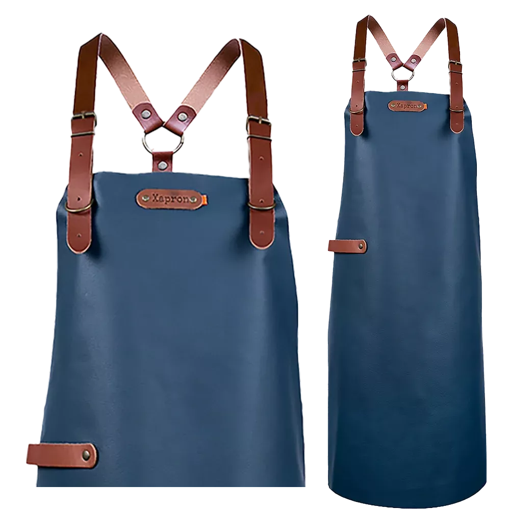 Xapron Bovine Leren Schort met schouderbanden - 100% vol nerf buffelleer