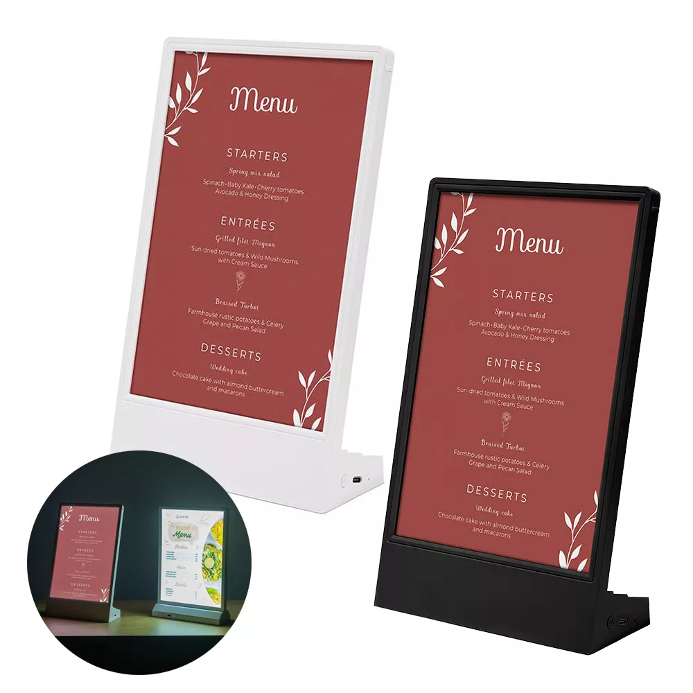 L Stand LED A5 - Verlichte Tafelstandaard