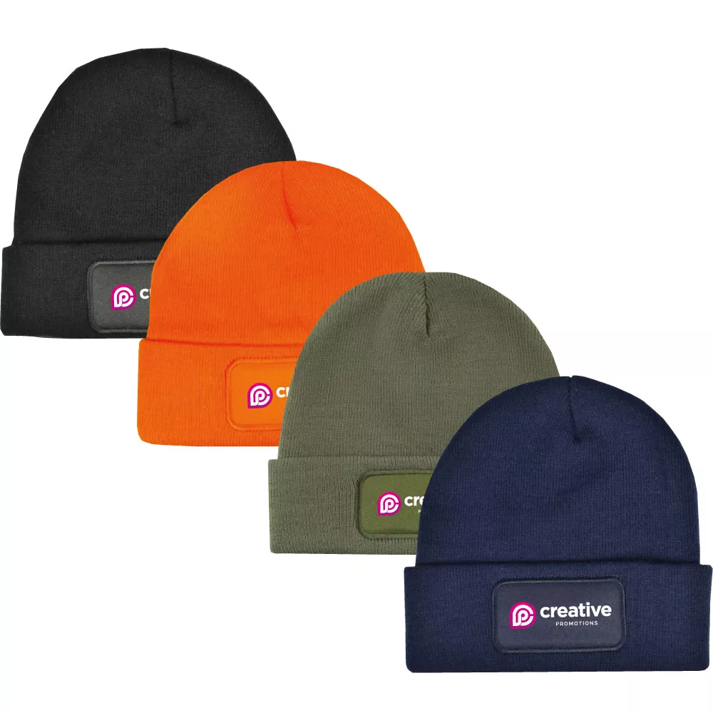 Gebreide Muts met label - Full colour