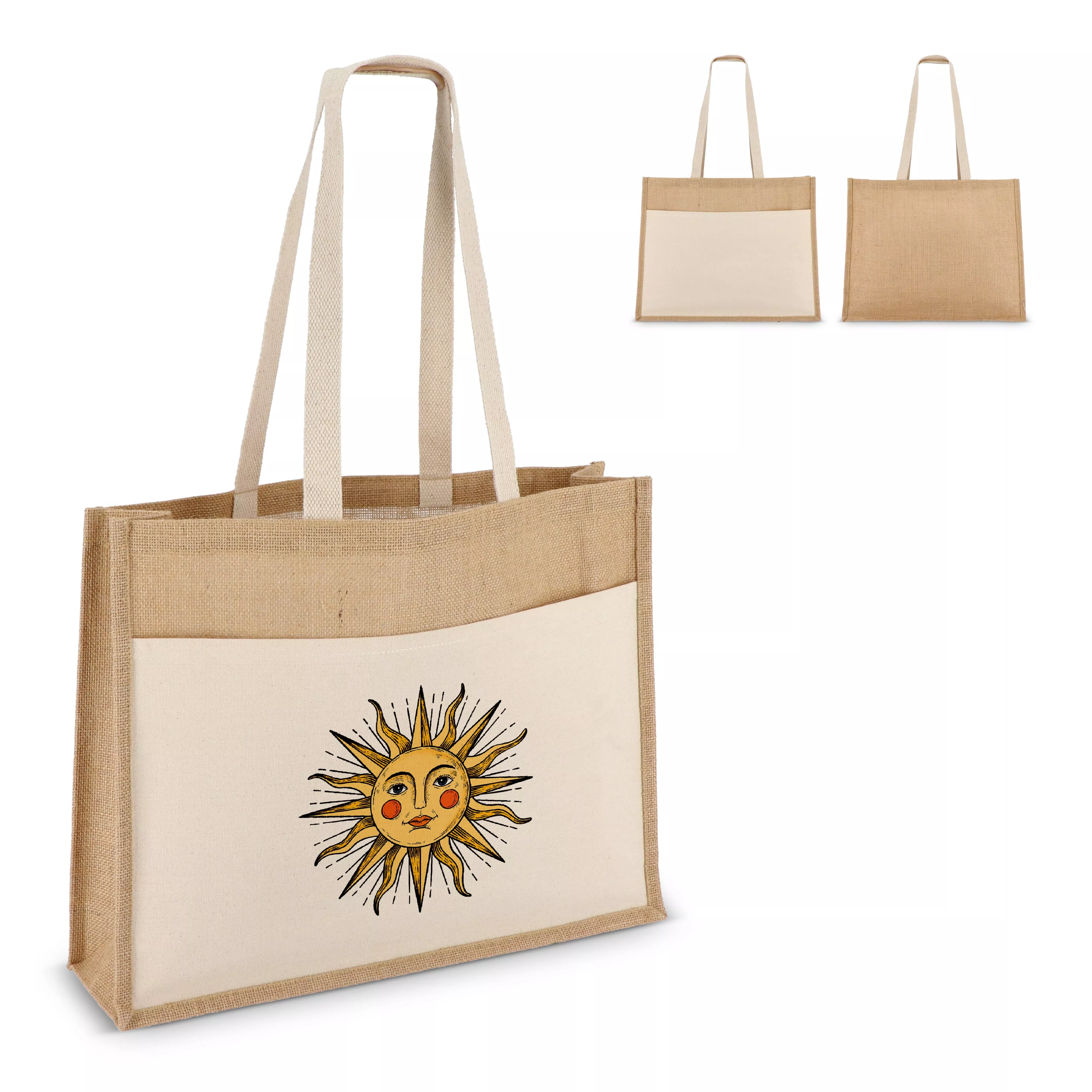 Jute Tote bag OEKO-TEX® 45 x 12 x 35cm 320g/m²