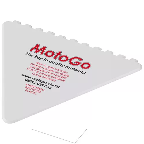 Frosty driehoekige ijskrabber van gerecycled plastic