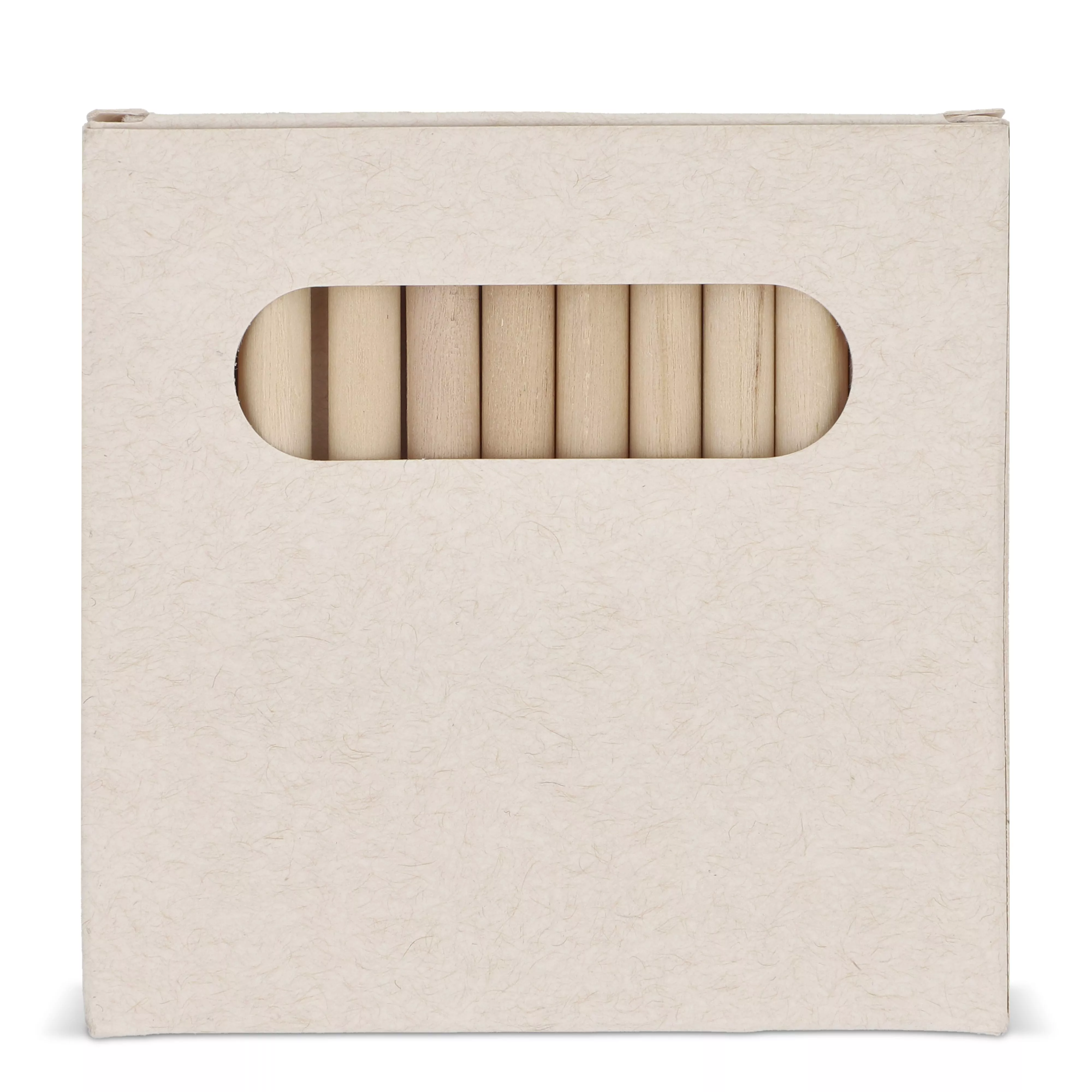 12 kleurpotloden in gerecyclede melkpakkenverpakking