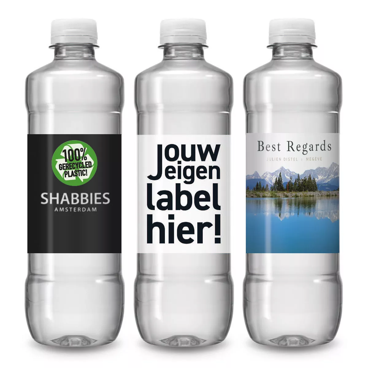 R-PET Waterflesjes met bruisend water (500 ml)