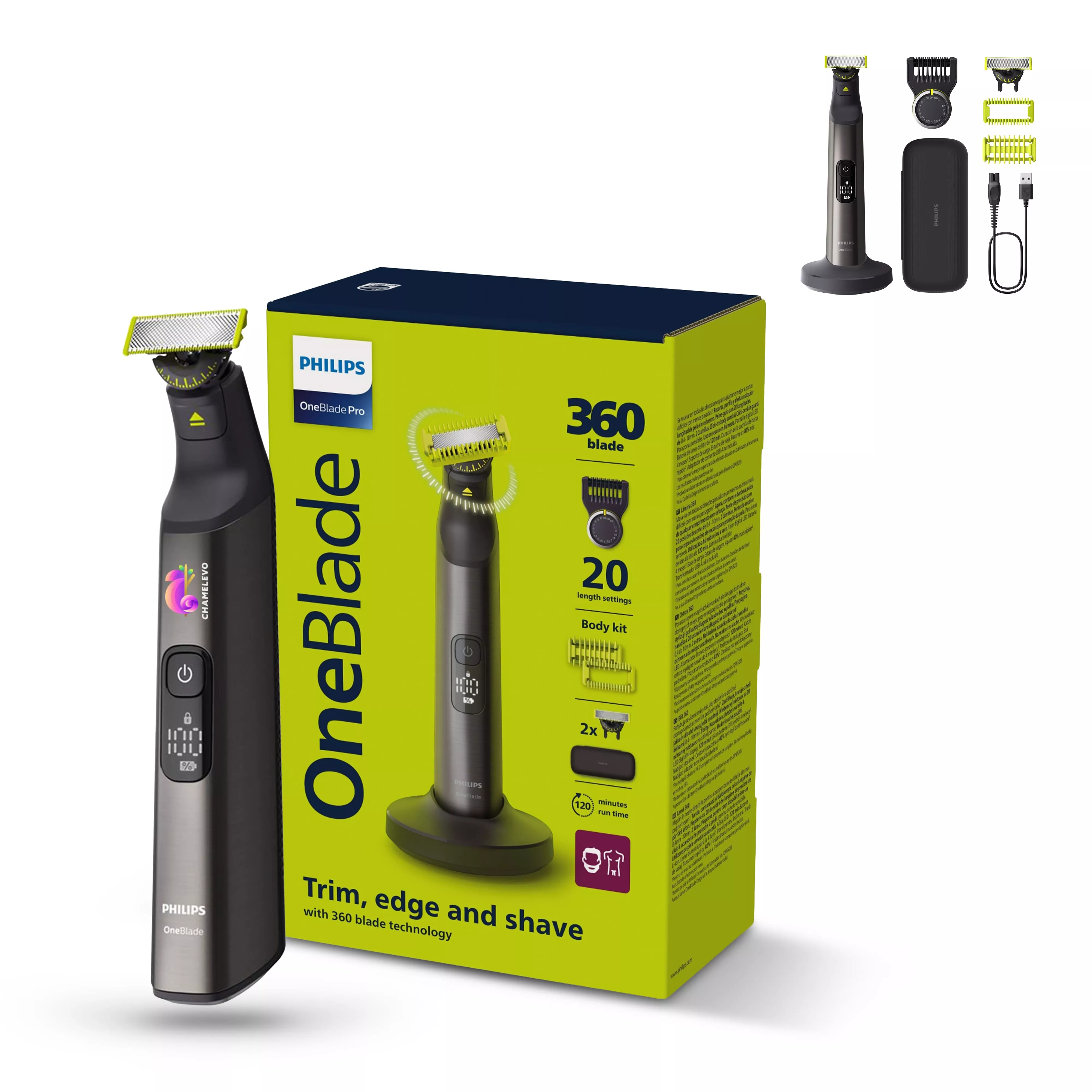 QP6652/61 Philips OneBlade Pro 360 Face + Body Multigroomer