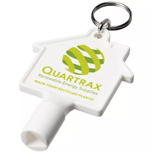 Maximilian huisvormige gerecyclede sleutelhanger voor hulpsleutel