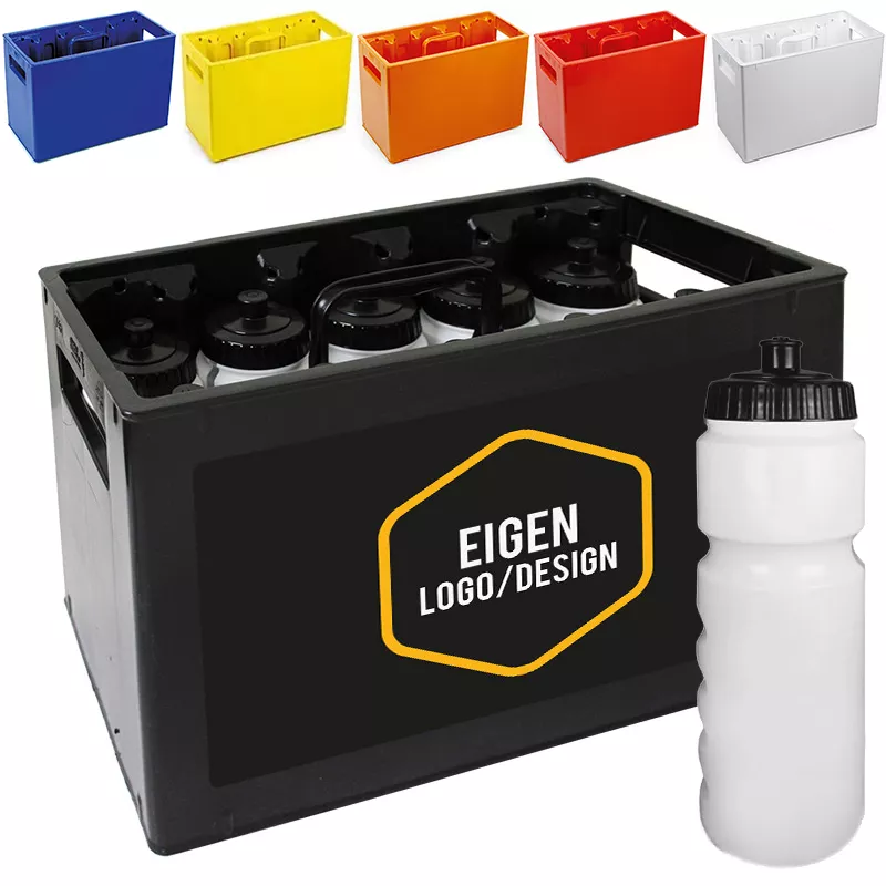 Bidonkrat met 10 onbedrukte bidons
